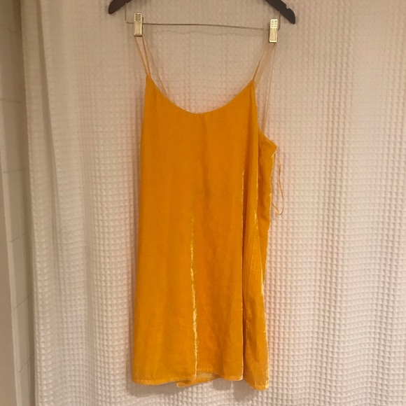 Zara Dresses & Skirts - Zara Trafaluc Collection Mini Yellow Velvet Dress
